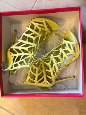 Lime green Strappy High Heel Sandals - Women's Fashion